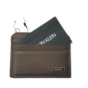 Sell‎ now Calvin Klein Men's Leather ID Card Wallet Brown RFID